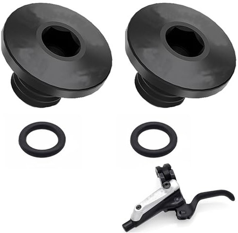 2 Stück Fahrrad-Entlüftungsschraube O-Ring Ölkappenschraube für Geteilten Fahrradkörper TC4-Titanlegierung M5 X 10 Mm Schrauben Kompatibel mit Shimano XT SLX Zee Deore LX (Schwarz)