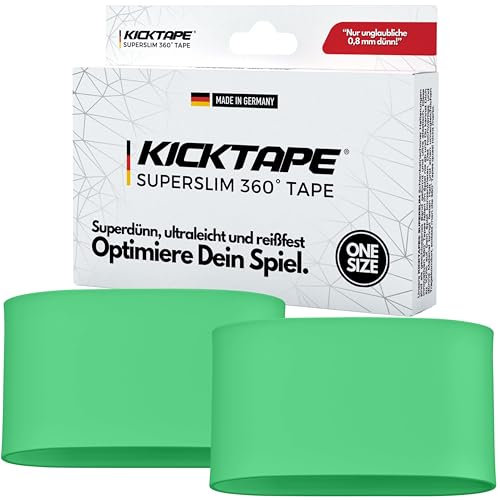 KICKTAPE® Super Slim Schienbeinschonerhalter - Reißfest aus schonendem Silikon für Schienbeinschoner Fußball Herren, Damen & Kinder, rutschfest & abwaschbar, Football, shin Guard Holder (Grün)