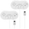 Straße Game 2 X Manettes Classiques Pro Wii/Wii U – Pack 2 Joueurs – Prise en Main Ergonomique – Compatibles Jeux Virtuels et WiiWare – Longueur Câble 1,20 m – Blanc