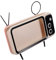 BRIGHTFUFU Retro Tv Phone Holder with Wireless Speaker Stand for Smartphones Funky Desk Accessory Orange for Hands Viewing and Eye Protection