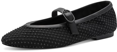 MARCO TOZZI Damen Ballerinas weiches Feel Me Fußbett weiches Innenfutter Vegan Strap