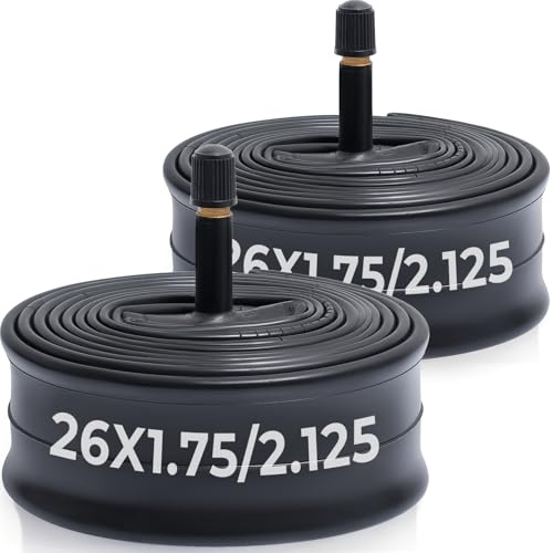 MetersGod 2Pcs Fahrradschlauch 26 Zoll 26x1.75/1.95/2.0/2.10/2.125 mit AV32mm Valve Schrader-Ventil, 47/57-559 Schlauch - Kompatibel mit Straßen/City-Bike/Mountainbike