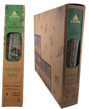 HOSTENATURA Aroma Nature Bio-Räucherstäbchen, 12 Schachteln mit 8 dicken Riegeln, natürliche, handgefertigte Räucherstäbchen, reinigend und schützend, intensiver Duft für energetische Reinigung