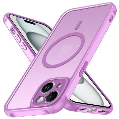 iVoler Cover Magnetica per iPhone 15 Plus/iPhone 14 Plus, [Compatibile con MagSafe] [Protezione Antiurto di Grado Militare] Custodia Anti-graffi Traslucida Opaca Posteriore Sottile Case, Rosa
