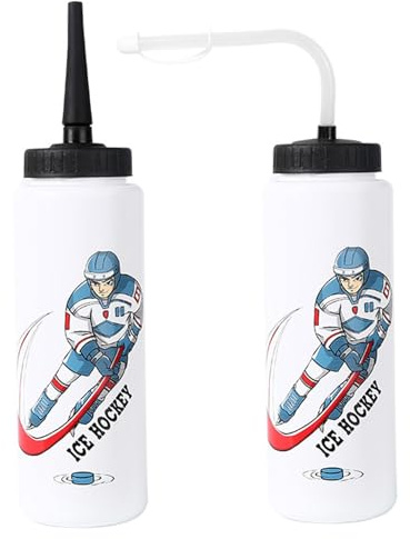 Licsaliwe Borraccia per hockey da 1 litro con cannuccia lunga, borraccia sportiva a tenuta stagna da 2 pezzi per calcio, lacrosse e ciclismo