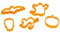 amscan 34715 Ausstechformen-Set – 5-teilig, Orange, Halloween Cookie Cutters 10.1cm Pack of 5
