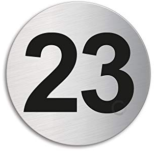 Door Number 23 Stainless Steel dia. 60 mm self-adhesive No.7294-23