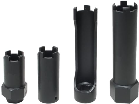 SW-Stahl 10325L Zapfen- & Nutmuttern-Satz für LKW - Mercedes, MAN, 4tlg. | 4-teiliges Werkzeug-Set für Düsenhalter-Druckschrauben, M14x1,5 Innengewinde, 32 mm Außensechskant & 1/2 Zoll Antrieb