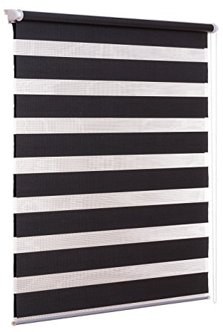 Ventanara® Doppelrollo ohne Bohren Klemmfix Anthrazit Fenster Duo Rollo verspannt inklusive Klemmträger 80 x 210 cm