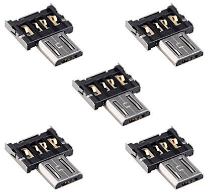 chenyang 5 Pack Micro USB OTG Adapter Micro USB Stecker auf USB 2.0 Buchse Ultra Mini Anschlussadapter