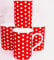 fromeuropewithlove Red Dots Mugs Set of 4 Fine Bone China Red Cups Hand Decorated in UK