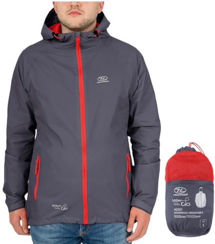 Highlander Waterproof Packaway Jacket – Regenmantel für Männer, Frauen und Kinder – Leichter und atmungsaktiver Regenmantel, der in Seiner eigenen praktischen Tasche verstaut Werden kann