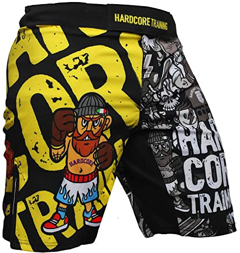 Hardcore Training Doodles Pantaloncini Uomo MMA Boxe Palestra Muay Thai BJJ