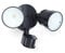 LUTEC Security Light Outside Lights with Sensor Outdoor Wall Lights Integrated Twin Heads Flood Light, Exterior for Yard Black 5000K 1250LM
