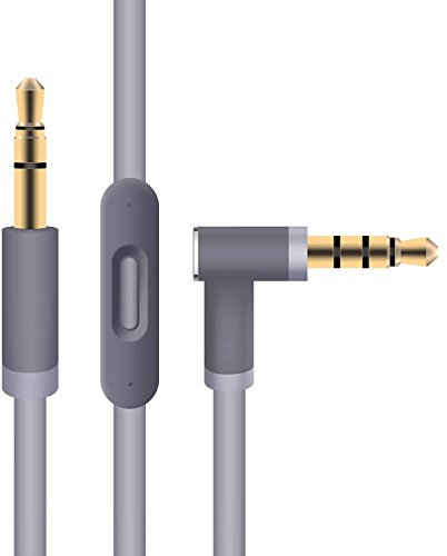 Replacement Audio Cable Cord Wire with in-line Microphone and Control for Beats by Dr Dre Headphones Solo/Studio/Pro/Detox/Wireless/Mixr/Executive/Pill (Gray)