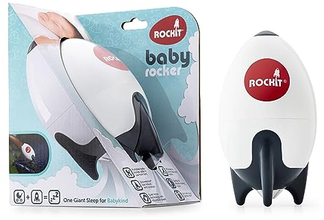 ROCKIT Kinderwagenschaukler -Das Original- Baby Rocker Rakete (batteriebetrieben) stufenlos verstellbarer & ultraleiser Motor mit 60-Min Timer/abnehmbare Halterung/schaukelt Kinderwagen & Buggys