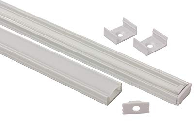 LED Aluprofil A17 weiss Aufputzprofil + Abdeckung opal für LED-Streifen-Strip 2m
