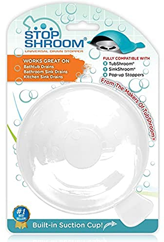 StopShroom Ultimativer Universal-Abflussstopfen für Badewanne, Bad und Küche (weiß)