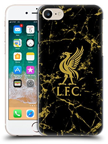 Head Case Designs Officially Licensed Liverpool Football Club Black & Gold Marble Crest & Liverbird Patterns 1 Hard Back Case Compatible With Apple iPhone 7/8 / SE 2020 & 2022
