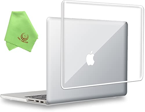 UESWILL Glossy See Through Crystal Clear Hard Shell Case Cover Compatible with MacBook Pro (Retina, 13 inch, Early 2015/2014/2013/Late 2012), Model A1502/A1425, No USB-C, No CD-ROM, Clear
