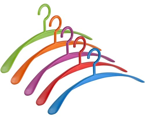 Kleiderbügel Garderobenbügel Wing Rainbow buntes 5 Farben Set violett, rot, orange, grün, blau