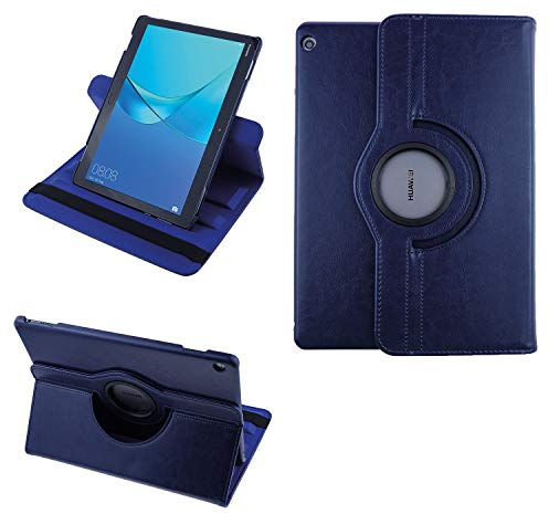 COOVY® 2.0 Funda para Huawei MediaPad M3 Lite 10 (10.1) Smart 360º Grados ROTACIÓN Cover Case Protectora Soporte | Azul Oscuro