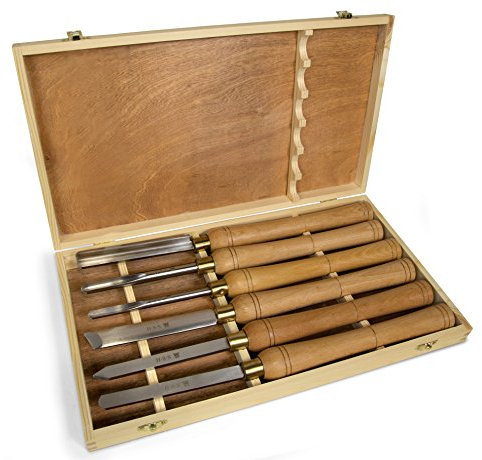 WEN CH11 - Set di 6 scalpelli artigianali con lame in acciaio ad alta velocità da 15,2 cm e manici in faggio inglese da 25,4 cm