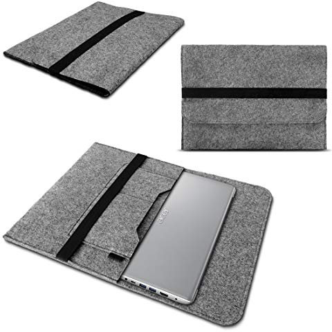 NAmobile Sleeve Tasche kompatibel für Acer Nitro 5 Sleeve Hülle Notebook Filz Cover Schutzhülle Grau Dunkelgrau Hellgrau, Farbe:Grau