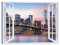 LuxHomeDecor Quadro Finestra New York 100x75 cm Stampa su Tela con Telaio in Legno Arredamento Arte Arredo Moderno