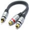 VITALCO Adaptador RCA en Y 1x Machos a 2x Hembra Y RCA splitter en cable Machos a Doble Hembra