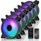 EZDIY-FAB Moonlight Ventole Case RGB da 120 mm con Fan Hub X e Telecomando,Scheda Madre Aura SYNC,Controllo della velocità,Ventilatore Indirizzabile per PC Case-6 Pack