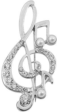 Kristall Musiknote Brosche Pin Elegante Note Violinschlüssel Brosche Boutonniere für Frauen Mädchen Schal Pullover Pins Hochzeit Weihnachten Kostüm Zubehör Pins, NA, n. v.