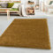 SIMPEX Teppich Wohnzimmer Shaggy 240 x 340 cm Goldfarbe Modern Einfarbig Design - Hochflor Teppich Schlafzimmer Pflegeleicht und Extra Weich - Teppich Flauschig für Küche Esszimmer Kinderzimmer Rug