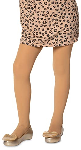 LORES Medias lisas para niñas y niños, para ballet, baile, escuela, 40 denier, opacas, fabricadas en Italia, natural, 9-10 años