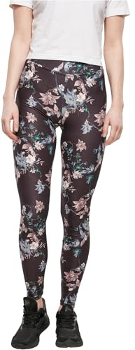 Urban Classics Damen Ladies Soft AOP Leggings, blacksoftflower, 3XL