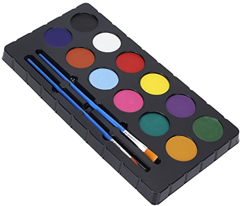 Body Paint Kinder/Erwachsene, 12 Farben Schminkfarben Schminkpalette, Waschbares Face Paint Body Paint Schminkset, Aufgelöste Gesichts- und Körperfarbe, für Bodypainting, Halloween, Weihnachten