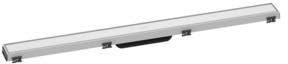 hansgrohe Fertigset Duschrinne RainDrain Match, Abflussrinne 900mm, Bodenablauf Dusche mit höhenverstellbarem Rahmen, Mattweiß