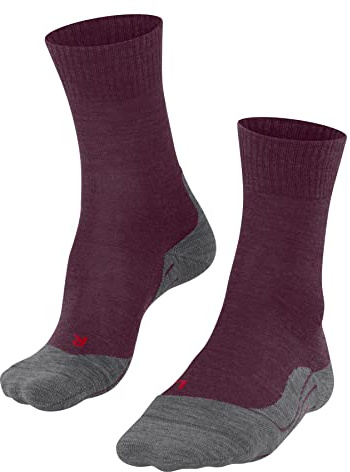 FALKE Damen Wandersocken TK5 Wander W So Wolle Funktionsmaterial antiblasen dünn 1 Paar, Rot Grape Wine 8213, 37-38