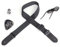 Longteam Einfacher Ukulelengurt aus Leinenleder, verstellbare Länge, langlebig, Ukulelengurte mit Nagel, Seil, Plektren, Einfach Schwarz, 1