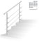 Vigevee Geländer Treppengeländer Edelstahl Handlau für Treppen, Brüstung Balkon 120CM mit 4 Querstreben Ø 42mm, für Treppenhaus Innen und Außen, Hauseingang