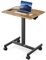 DUMOS Kleiner Stehpult, mobiler, tragbarer Rolltisch, Laptop-PC-Tisch auf Rollen, höhenverstellbar, Computer-Arbeitsplatz für Heimbüro, 48,3 cm, Braun