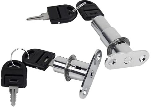 Schloss Briefkasten,Schrankschloss 2 STÜCKE Nützliche Nockenzylinderschlösser 23/32mm Zunge Türbolzen Riegel Holz Schrank Kleiderschrank Schiebetür mit Schlüssellegierung Möbel Hardware ( Color : 32mm