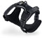 lionto Hundegeschirr gepolstert aus weichem Nylon, Größe XL, reflektierendes Anti Zug Geschirr für Hunde mit 2 Ringen & 4 Einstellgurten, 2 Klickverschlüsse & gummierter Griff am Rücken, schwarz