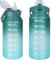 DEARRAY 2l Tritan Sport Gourde avec Paille et Marqueur de Temps de Motivation 2 litres grand Bouteille eau pour Basketball, Fitness, Gym, Randonnée, Voyage
