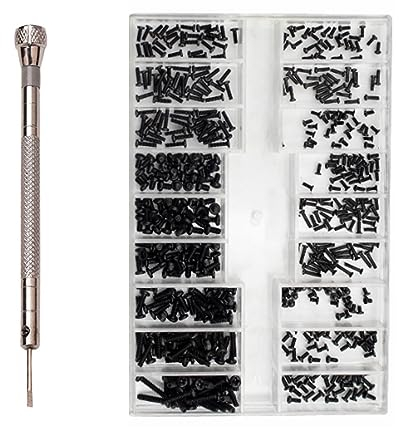 JOCXZI 1 set Selbstgewinde Schrauben Set- Mini Computer Schrauben, Flachkopf Schrauben Set, Elektronische Reparaturschrauben, Flachschrauben, Mikroschrauben, Für Uhren, Gläser, Elektronik