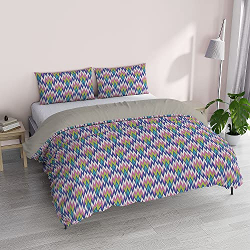Italian Bed Linen Fantasy Bettwäsche-Set aus Mikrofaser, Zick-Zack-Design, für Doppelbett