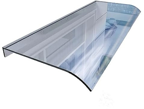 Pensilina Tettoia per Porta d'Ingresso Invisibile,Tendalino per Finestra Esterne,Pensilina da Esterno in Policarbonato Trasparente,Riparo Antipioggia,per Garage,Marciapiedi (50x300cm/20x118)