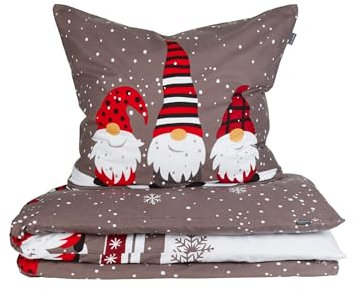 Schiesser Bettwäscheset Wichtel - Feinbiber - 2-teilig - 135 x 200 cm - Grau