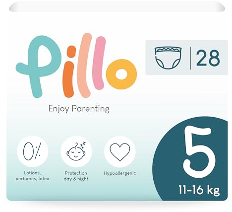 Pillo Windeln Pants 5 - Packung mit 28 Windeln Größe 5 - Junior (11-16 kg) - Windel Pants, Baby Diapers