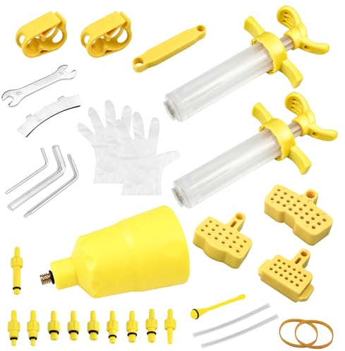 Brevanza 32 Stück Bremsen Entlüftungsset, Entlüftungskit für Scheibenbremsen, für Bremsflüssigkeit Fahrrad, Brake Bleeding Kit for Hydrauli, für Mountainbikes, Fahrradbremse Entlüftung Set, Nylon